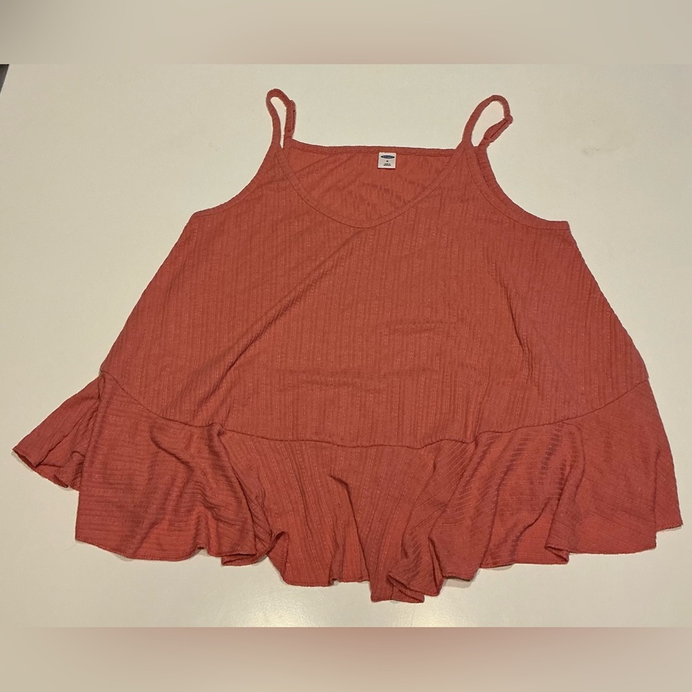 Old Navy Women's Coral tank with Ruffle